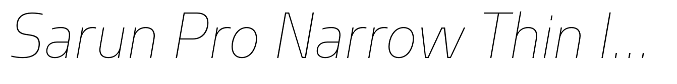Sarun Pro Narrow Thin Italic